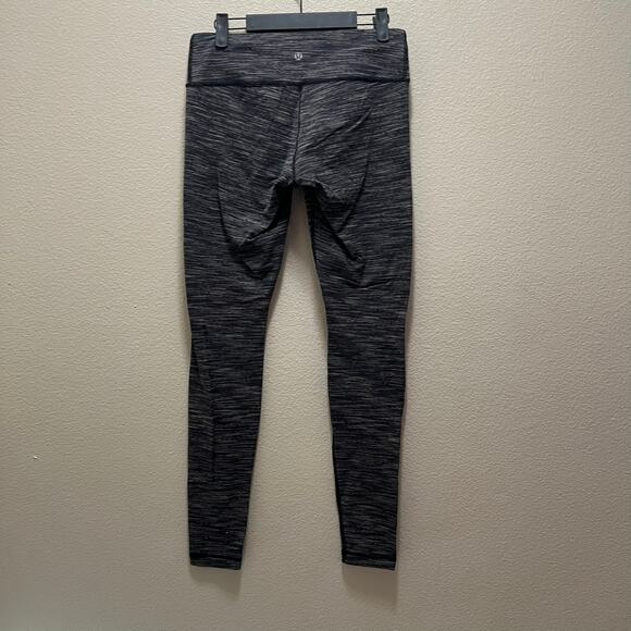 Lululemon Wunder Under Leggings Striped Coco Pique Gray Athleisure Size 8 - Picture 4 of 7